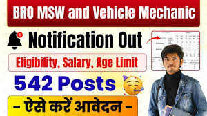 BRO MSW and Vehicle Mechanic Recruitment 2025